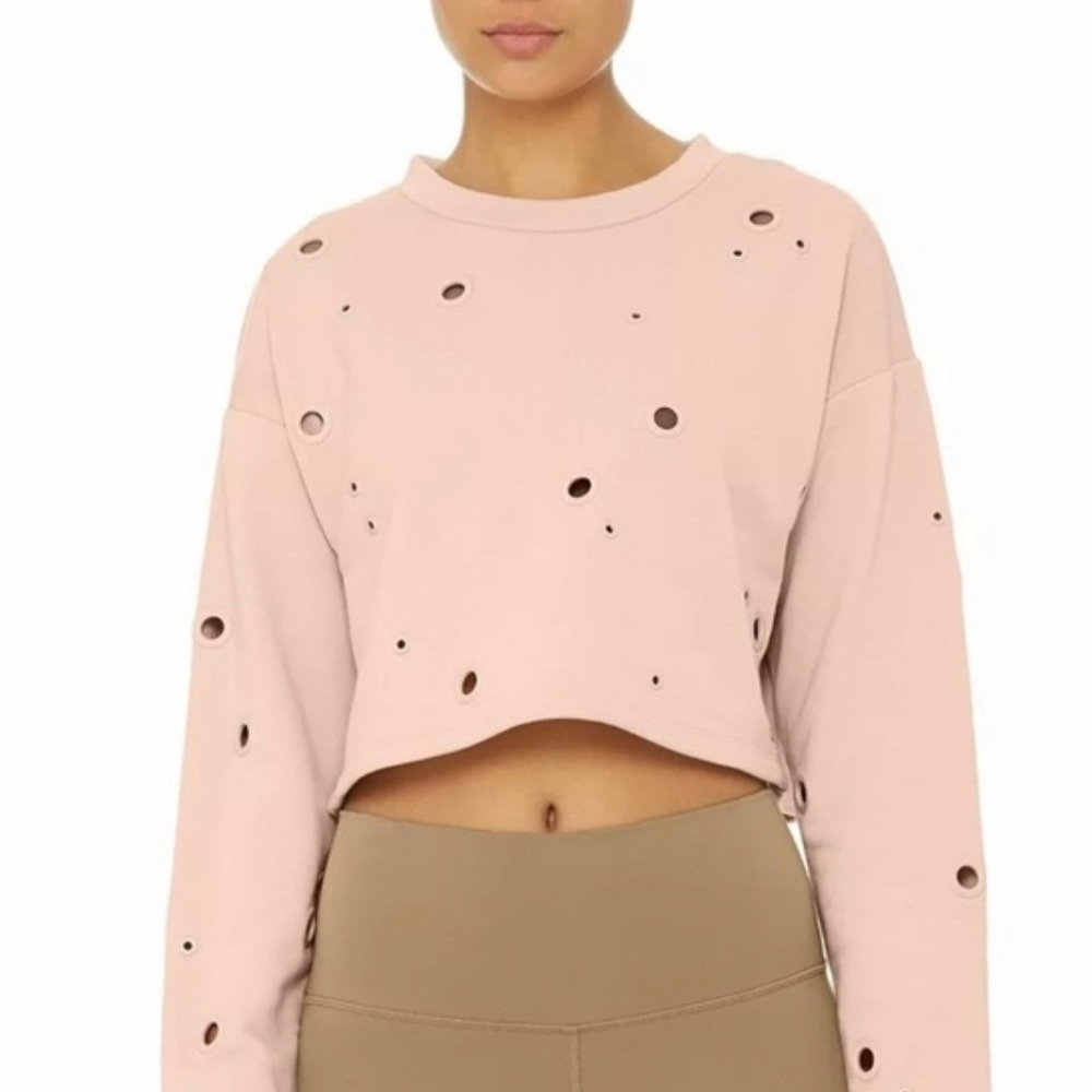 Alo Cadence Long Sleeve Sweater - Size Medium - Pink